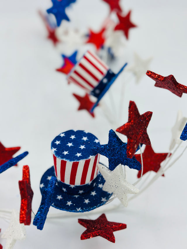 48" Americana Hat with Stars Garland