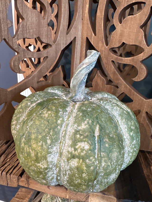 7" Green Resin Pumpkin