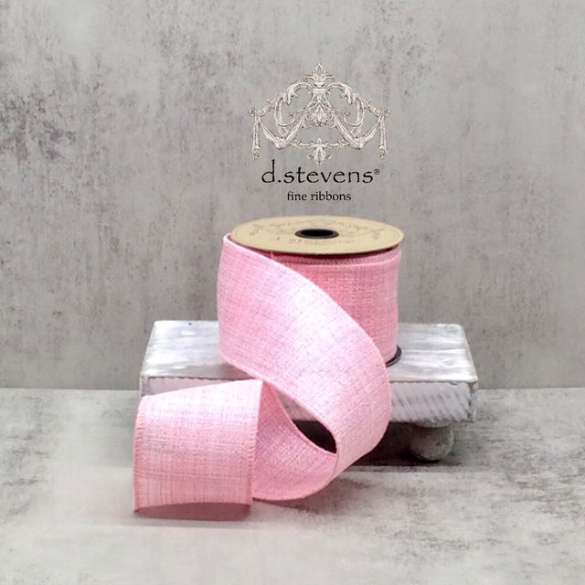 2.5" x 10yds Pink Linen Moorland Ribbon