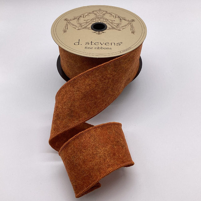 2.5" x 10yds Heathered Sienna Felt Ribbon