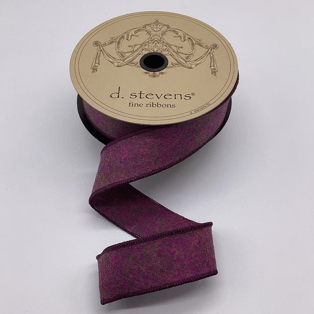 1.5" x 10yd Heathered Felt Ribbon – Sienna or Plum