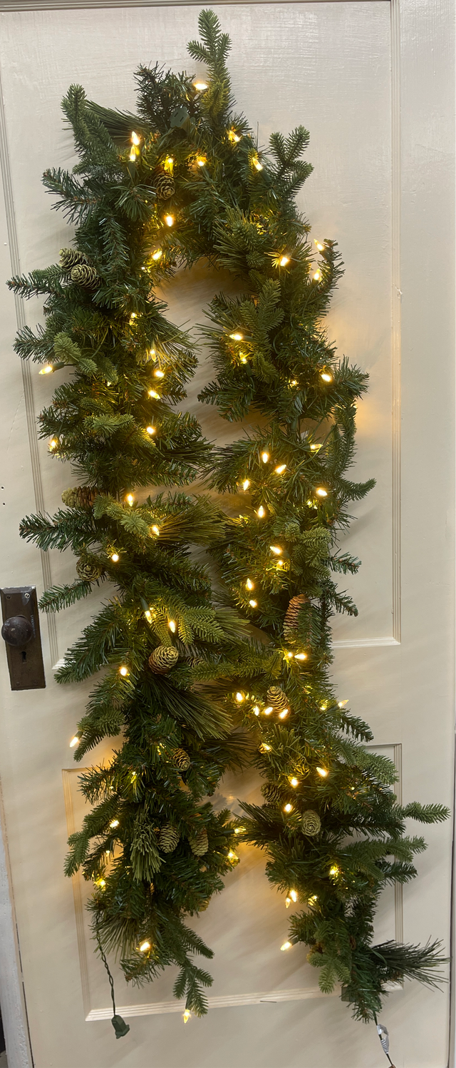 9' Cashmere Pine Artificial Christmas Garland LED