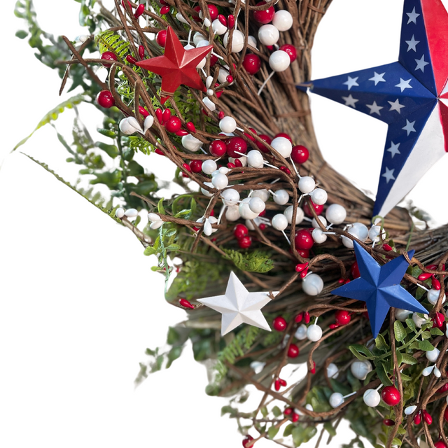 "Americana Stars & Stripes" Designer Floral Wreath 23"