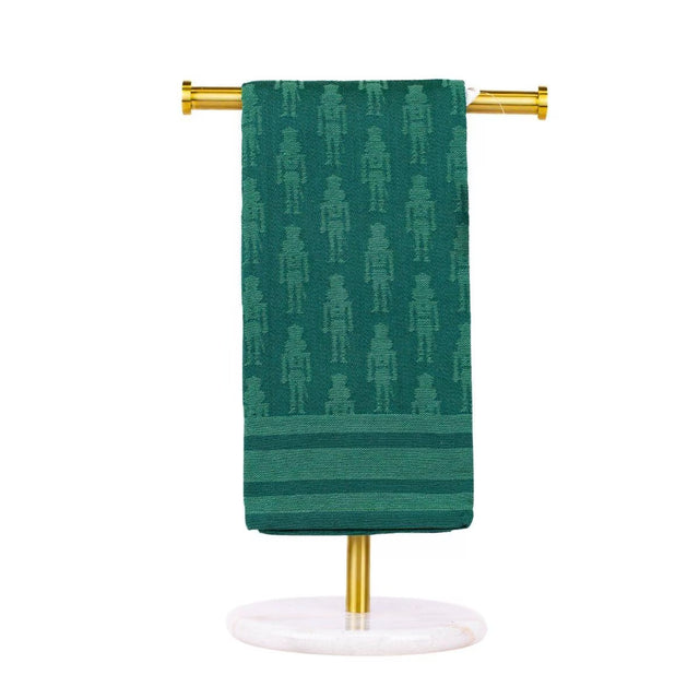 20"x28" Green Nutcracker Jacquard Hand Towel