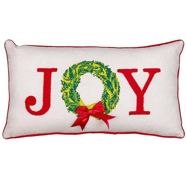 24"x13" Grand JOY Wreath Pillow