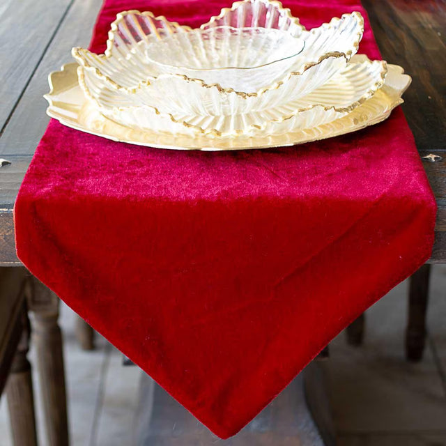 11"x70" Dark Red Velvet Table Runner