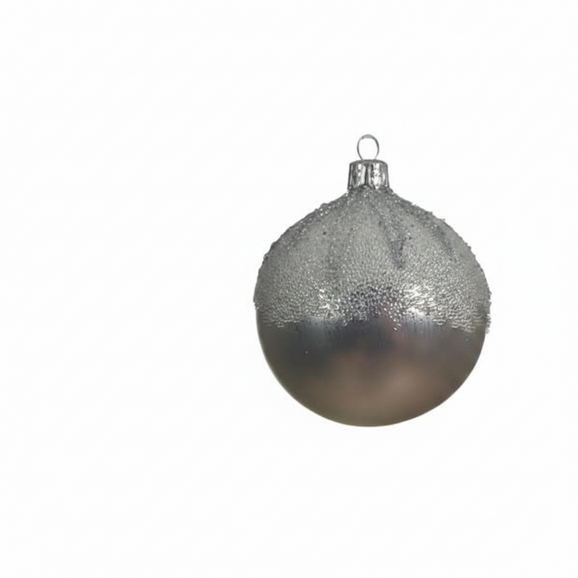 3" Silver Glass Bauble