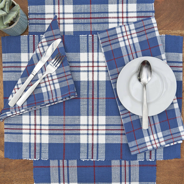 Parker Red White & Blue Plaid Napkin