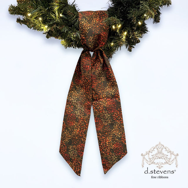 4" x 56" Taffeta Sash – Autumn Trees in Orange & Yellow