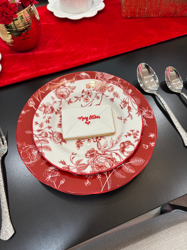 Red Chinoiserie Plate
