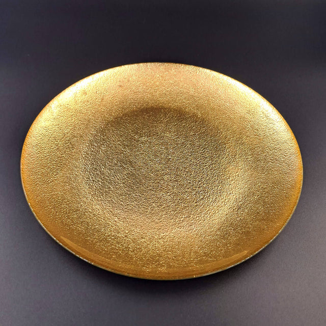11" Gold Gilded Aura Glass Dinner Plate