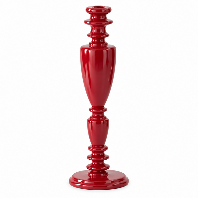 Glossy Red Taper Candle Holders | Sold Separately