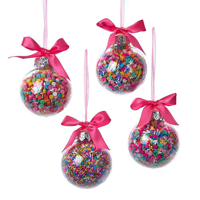 Bubblegum Balls with Sprinkles Ornaments
