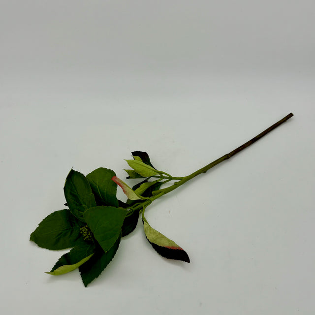21" Green Hydrangea Leaf Spray