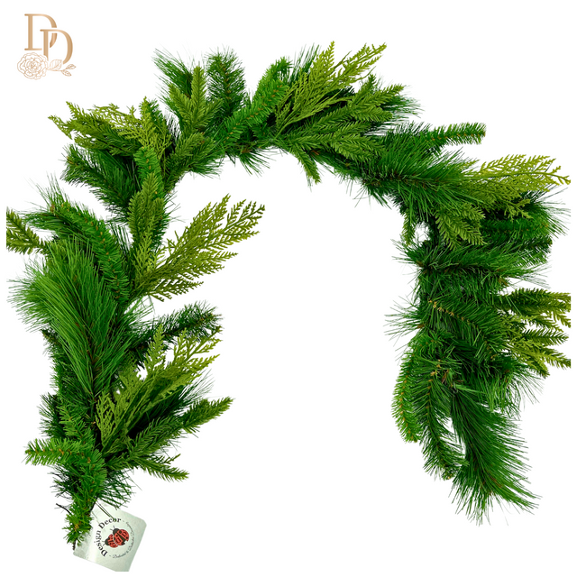 48" Garland | Natural Touch Evergreen Bristle Pine with UV Treatment