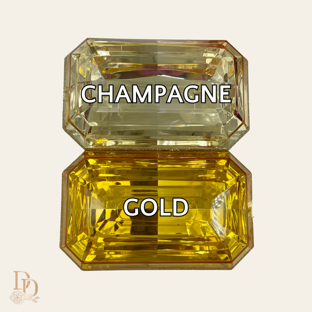 8" Gold Rectangle Jewel Glitter Ornament