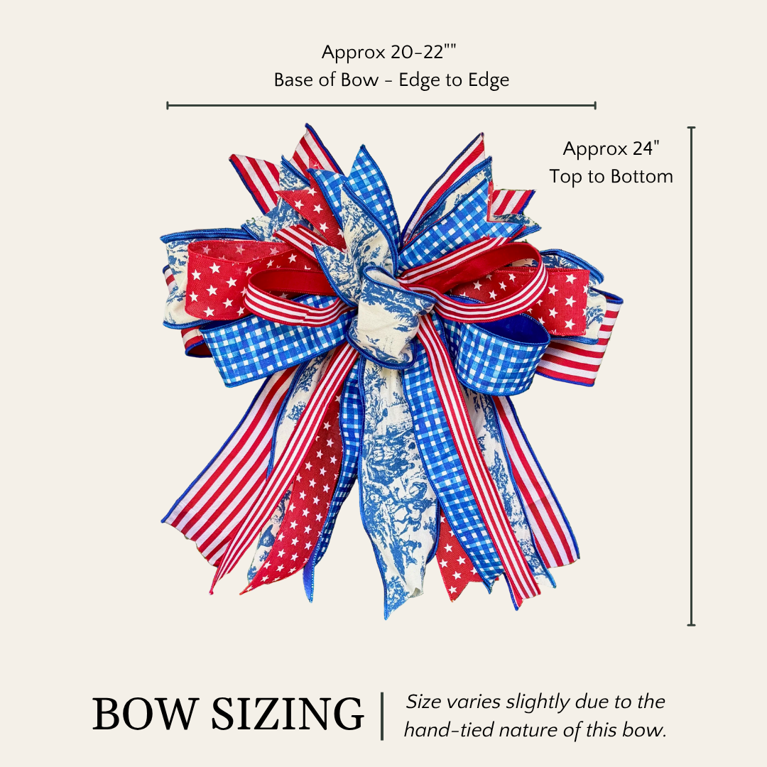 24" Old Glory Handtied Patriotic Bow