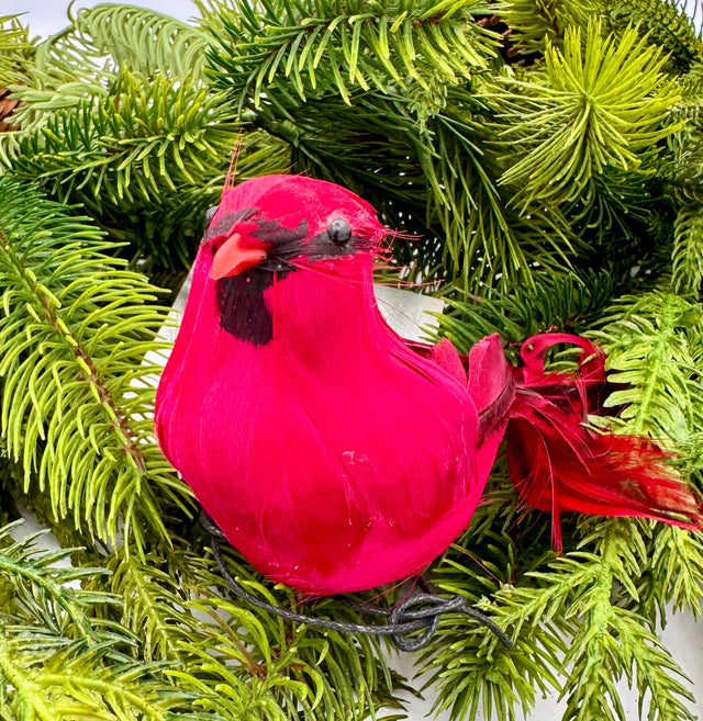 6.5" Cardinal Ornament w/Clip