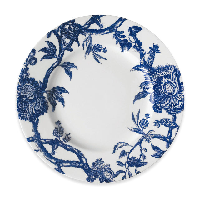 10.75" Blue & White Arcadia Rimmed Dinner Plate