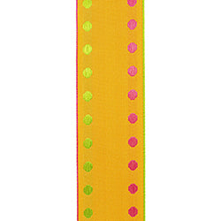 1.5"X50YDS Orange Dots Delight Europa Value Wired Edge Ribbon