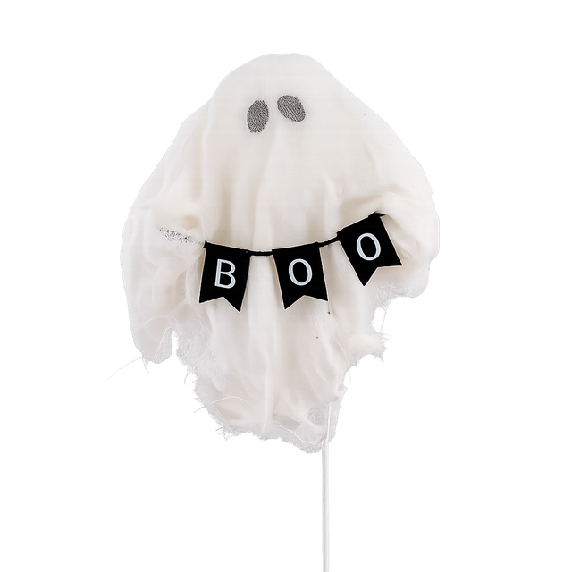 15" Ghost with BOO Banner on Stem