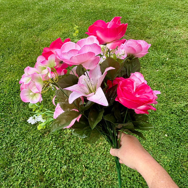 24" Pink Rose Magnolia Lily Bush