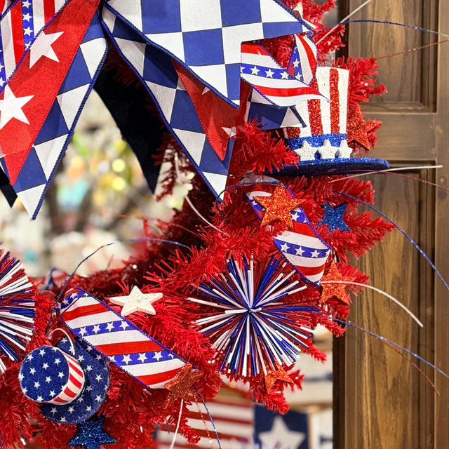 29" Red, White & Blue USA Top Hat Spray