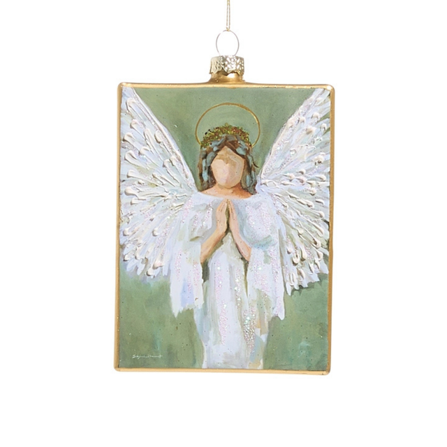 5" Guardian Angel Rectangle Ornament