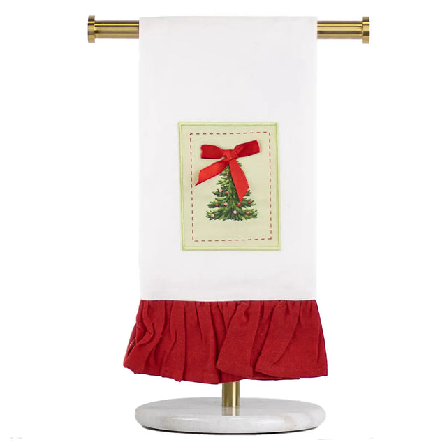 20"x28" Noelle Tree Ruffled Hand Towel