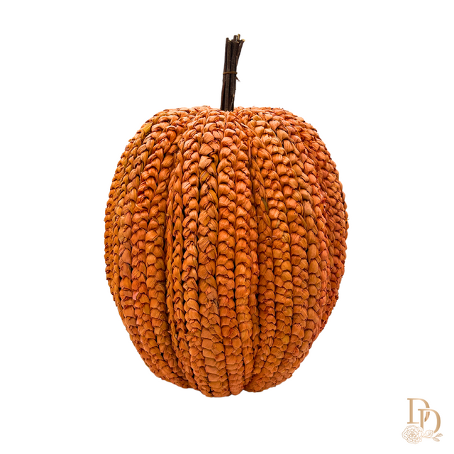 19.5" or 27.5" Orange Basket Weave Pumpkin