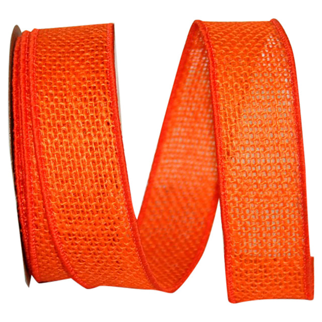 1.38" x 10 YDS Orange Burlap Ribbon