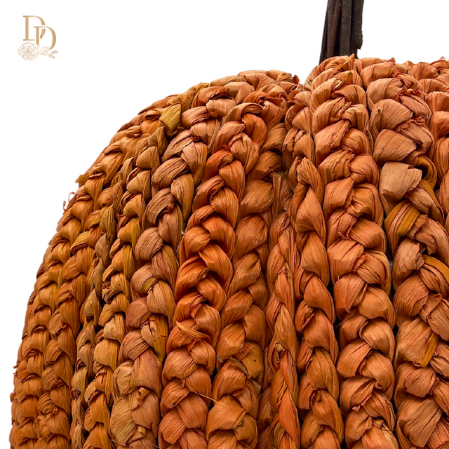 19.5" or 27.5" Orange Basket Weave Pumpkin
