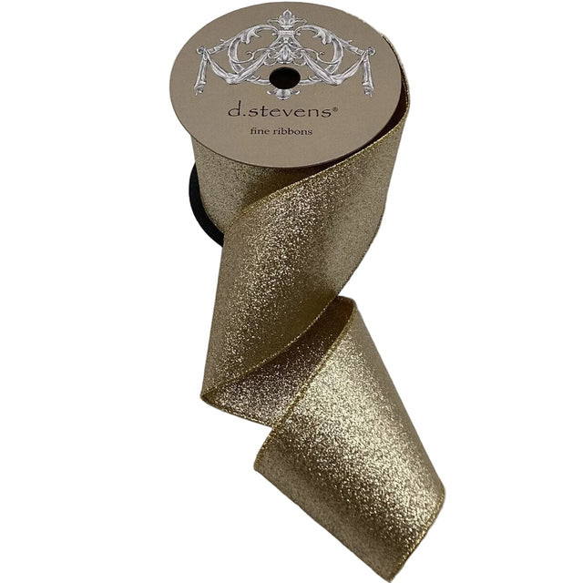 4 inch x 10 yards Platinum Glitter Double-Sided Non-Shedding Ribbon