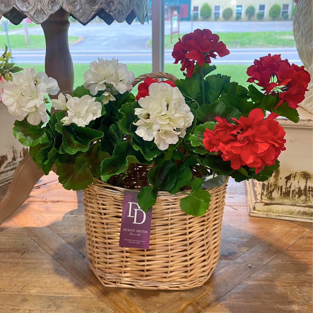 UV-Protected Natural Touch Geranium Bush – Multiple Colors