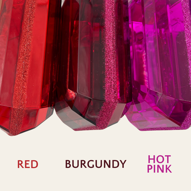 8" Burgundy Rectangle Jewel Glitter Ornament