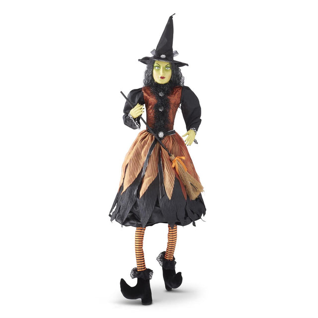 56" Sitting Tabitha Witch with Hat & Orange Dress