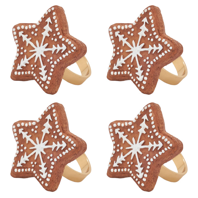 2" Gingerbread Star Napkin Rings