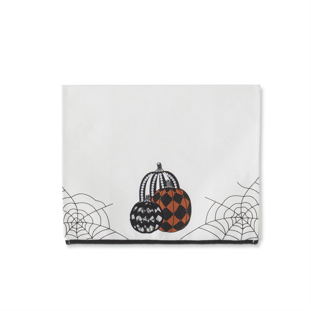 28" White Halloween Pumpkin Hand Towel