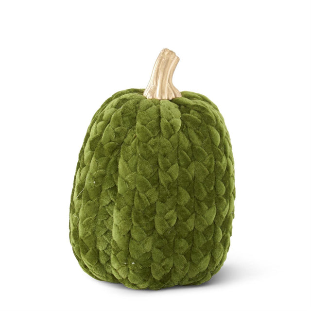 9.75" Green Braided Pumpkin
