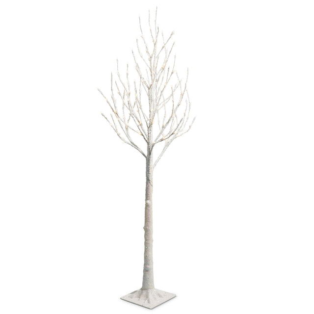 5.5' Lighted White Iced Tree