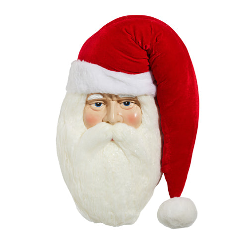 19.5" Red Hat Santa Face Wall Art