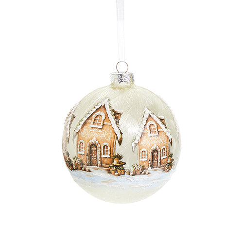 5" Festive Gingerbread Cottage Ornament