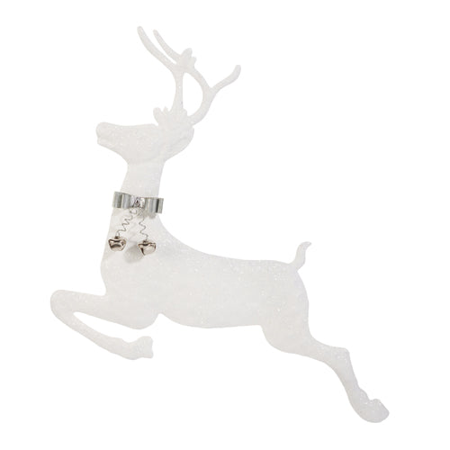15" White Deer Wall Art