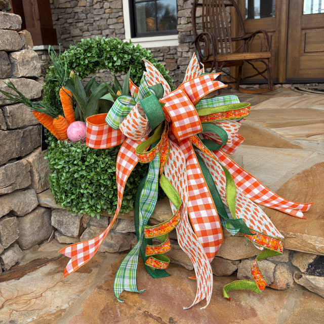 Carrot Patch Designer Bow for Easter | Two Sizes
