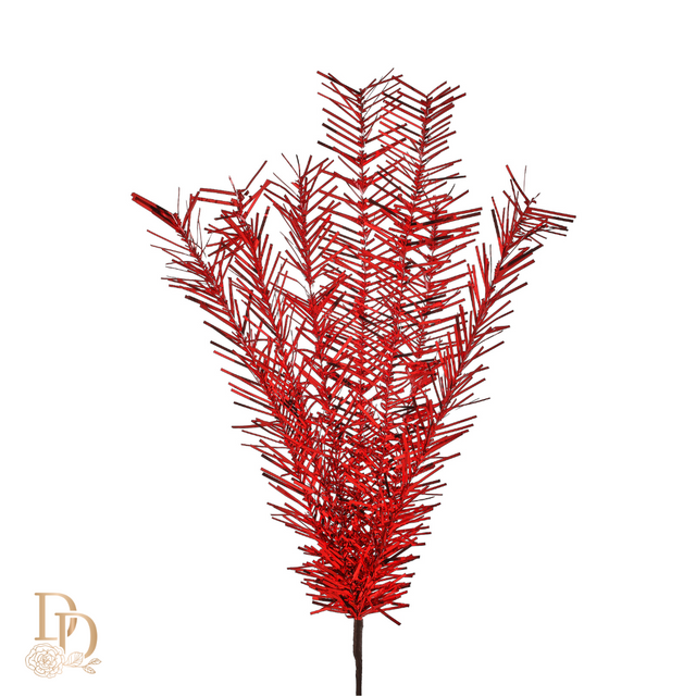 32" Red Retro Tinsel Spray