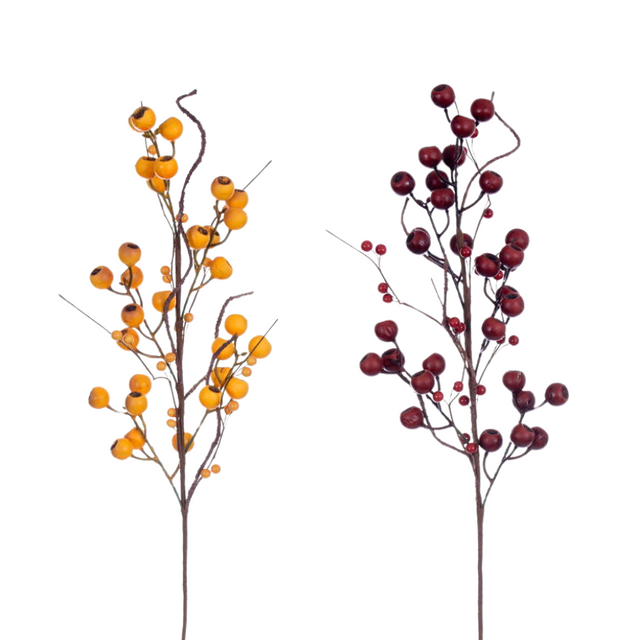 31" Artificial Fall Berry Spray | Dark Red or Yellow