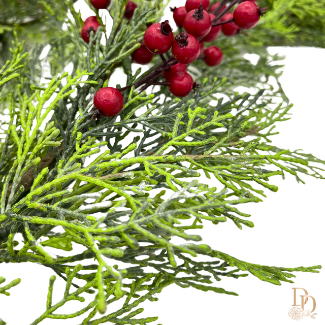72" Artifical Cedar with Berries and Garland