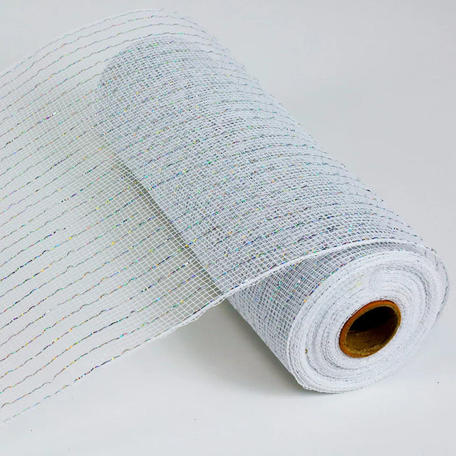 10" x 10YD White Metallic Decorating Mesh