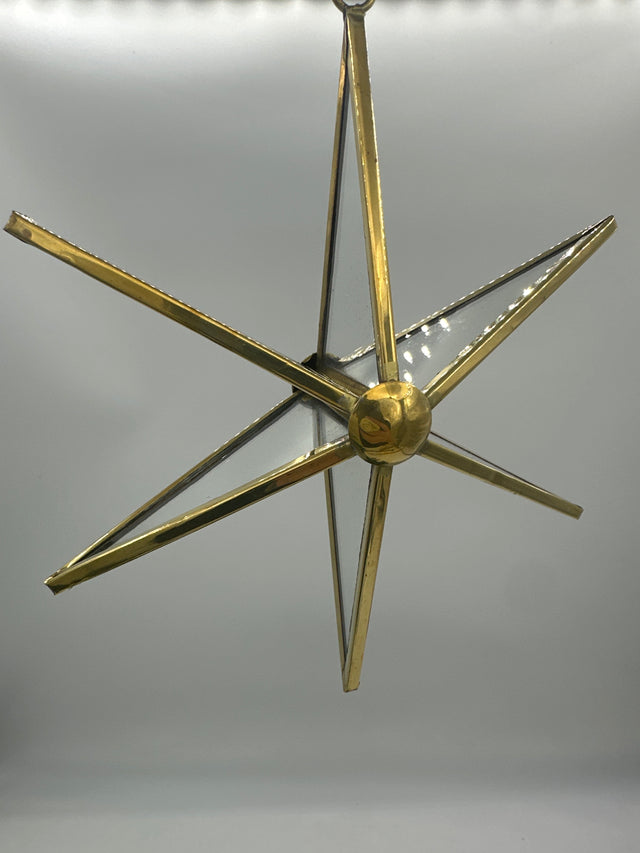 6” Gold Glass Metal Star Ornament