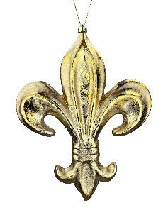 9" Gold Metallic Fleur de Lis Ornament